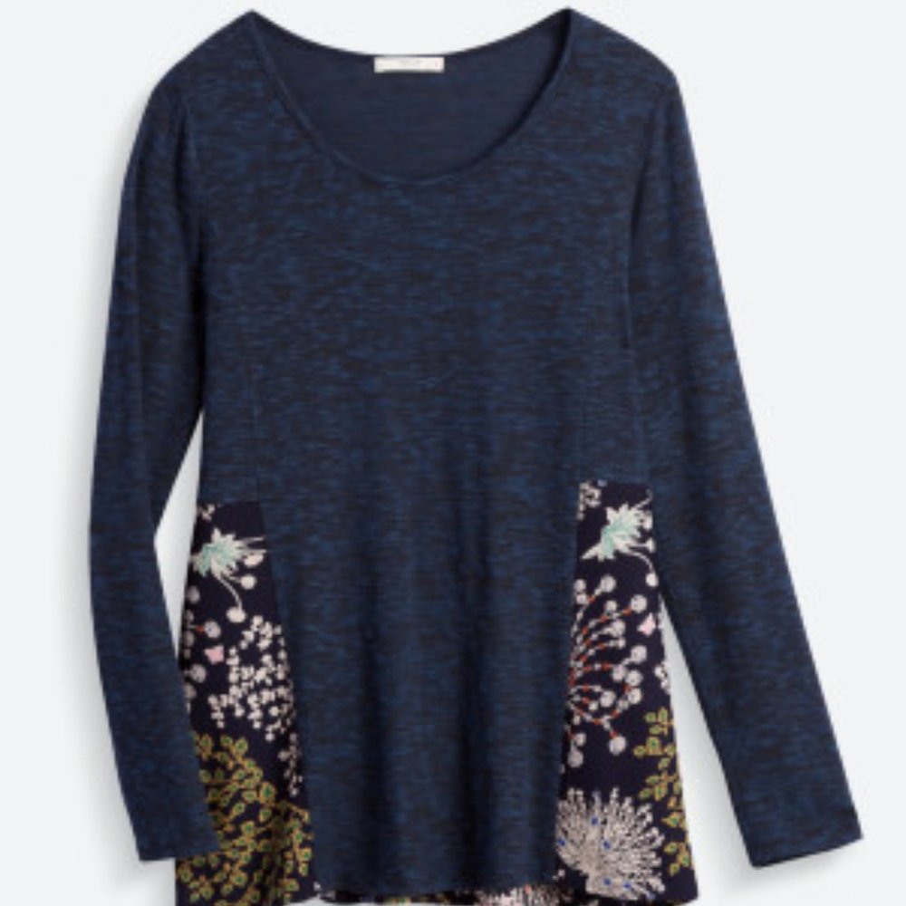 Woven Detail Knit Top